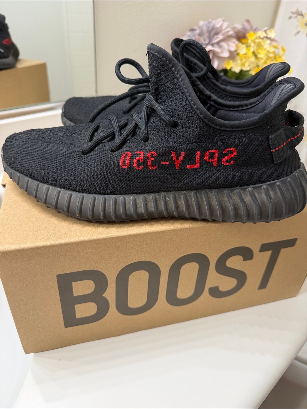 adidas Yeezy Boost 350 V2 Black with Red Stripe